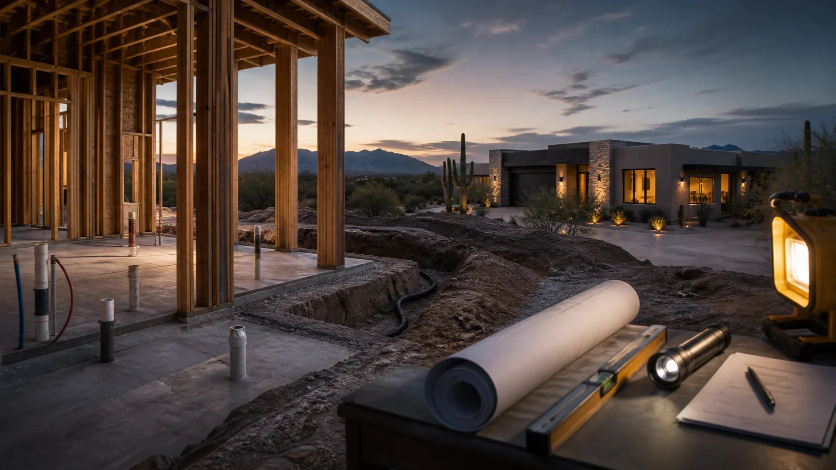 Representative new desert home near the mountains